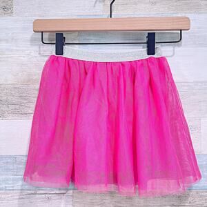 JUMPING BEANS Tulle Tutu Skirt With Shorts Pink Silver Glitter Waistband Girls 6